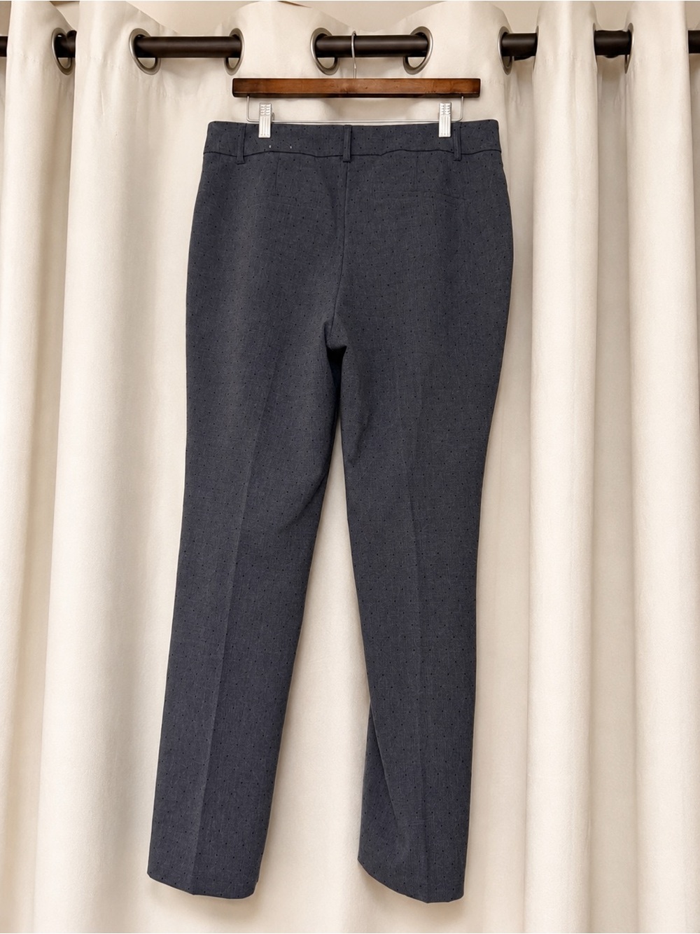 Rachel Zoe Slate Blue Micro Dot Straight Leg Dress Pants Size 10 - Picture 2 of 4